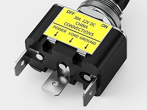Nilight 5PCS 12V-24V LED Toggle Switches with Red LED, 30A 12V DC SPST 3-Pin Metal Rocker, 12mm Mounting Hole, Heavy Duty for On Off Control, Night Light Controls, Switch Operation, Automotive Cars