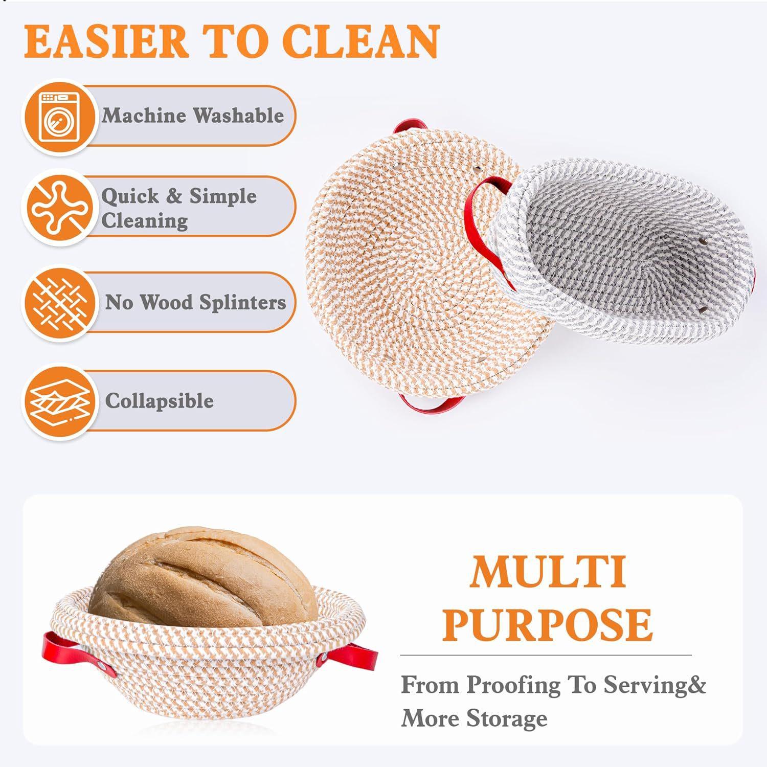 26Pcs Sourdough Starter Kit – Banneton Bread Proofing Basket Set with Silicone Sling – Complete Artisan Bread Baking Supplies for Home Bakers (Round & Oval)