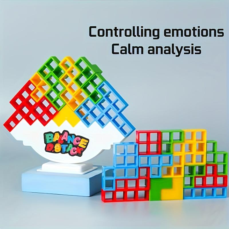 Balance Tower Stacking Game, Family Game: Fun Interactive Tabletop Toy Suitable for Children and Adults, Includes 16/48 Blocks, 22 Cards, 1 Support Plate, 1 Base, 1 Penalty Plate, Fun Party Prop, Great Gift for Halloween, Christmas, Birthdays