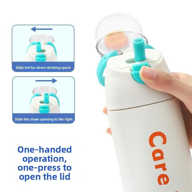 1 Pack 700ml Stylish Cute Stainless Steel Sports Water Bottle Vacuum Insulated Hot & Cold Retention Leakproof Portable Unisex for Young Sports People Home Outdoor Gym Travel Camping