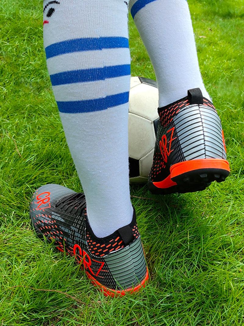 Unisex's Letter Print Low Top Spike Football Shoes, Soccer Shoes, Breathable Comfortable Football Cleats, Football Training Shoes, Football Boots for All Seasons