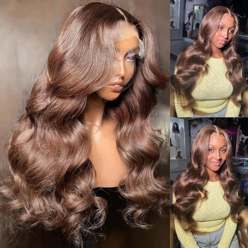 Bling Hair 180 Density 30 32Inch Chocolate Brown Color 13x6 Body Wave Lace Front Wig 13x4 Hd Transparent Lace Frontal Human Hair Wig For Black Women Bling Hair 180 Density 30 32Inch Chocolate Brown Color 13x6 Body Wave Lace Front Wig 13x4 Hd Transparent Lace Frontal Human Hair Wig For Black Women