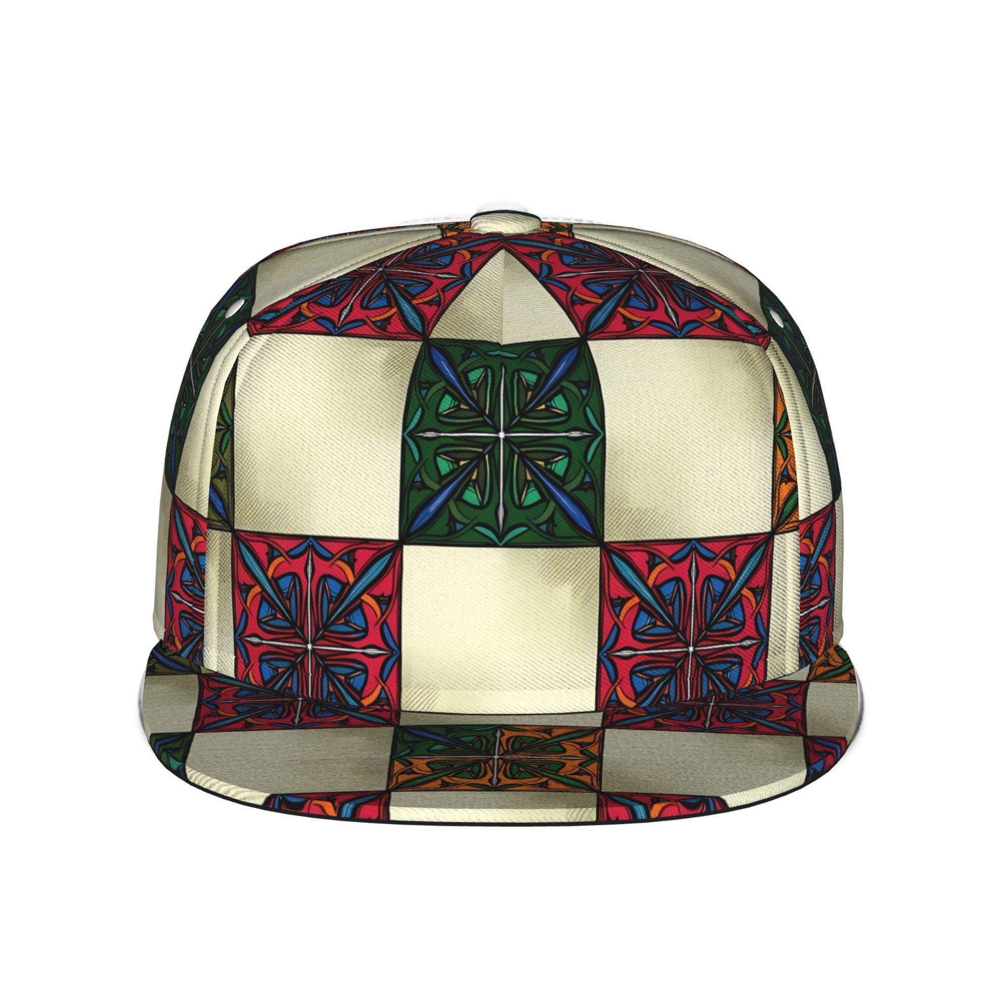 Colorful Square Tile Pattern, Unisex baseball cap, adjustable back buckle trucker cap, party baseball cap, punk-style sun hat, suitable for skateboarding, dancing and outdoor sports, all year round.