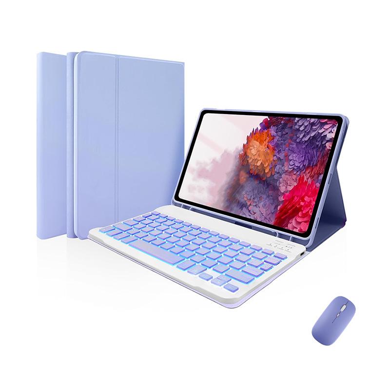 Backlit Keyboard Mouse Combo for Samsung Galaxy Tab S10/s9/s8/s7/s6lite/a9/a8, Detachable Rechargeable Touchpad Keyboard, Pen Holder Included