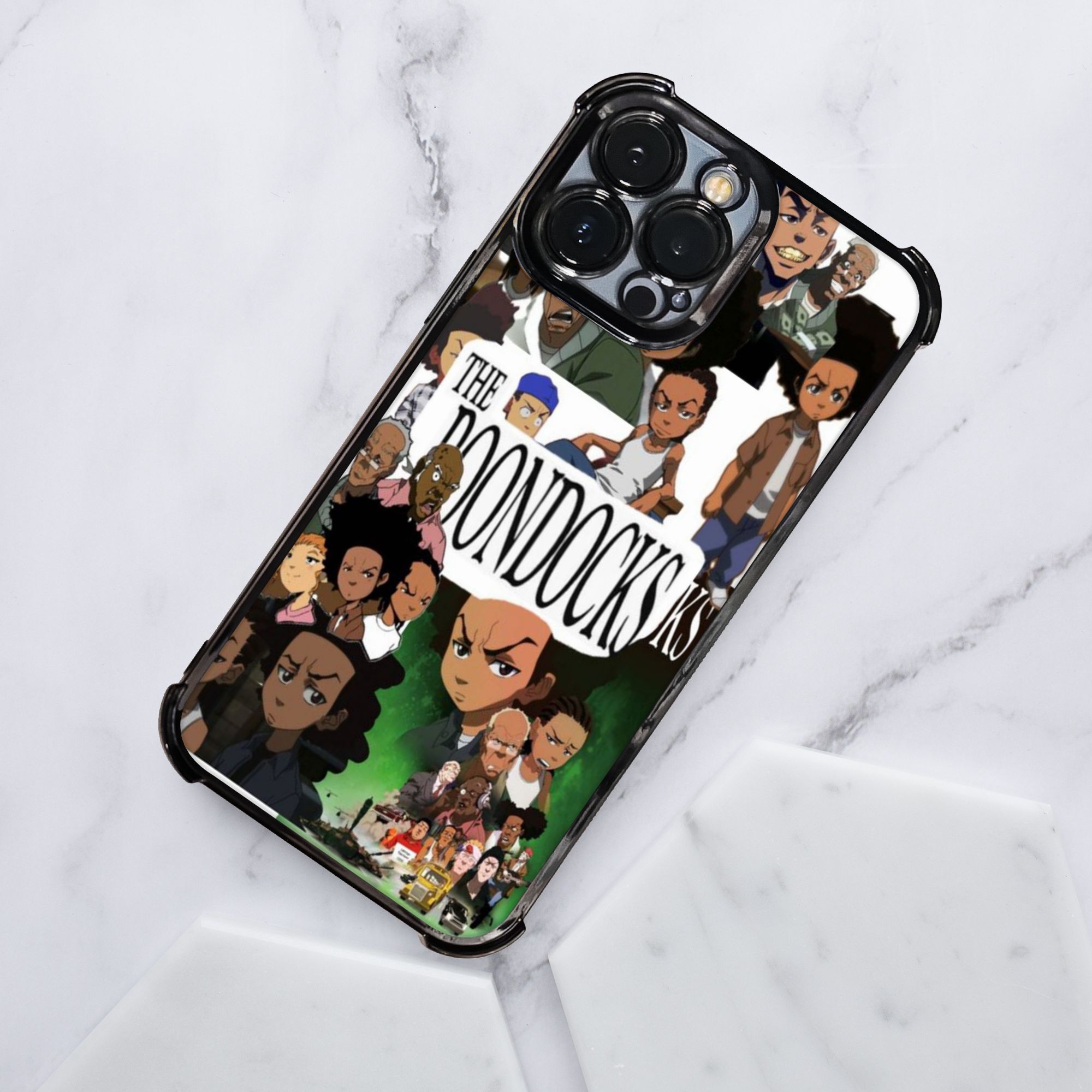 Phone Case, Casing - 1pc The Boondocks Phone Case with Electroplating Process, Phone Accessory Protective Cover Featuring Reinforced Cushioning And Collision Prevention, Compatible with iphone Models 17, 16, 15, 14, 13 Pro Max Accessories