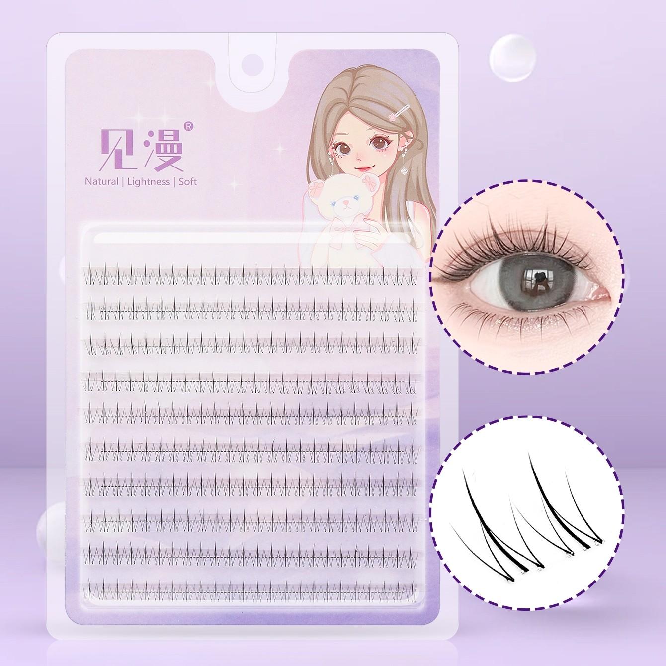 120 Pcs Small Fire Style Lower Lashes, Natural Soft, Transparent Base, Easy to Wear, 4-6mm Length, C Curl, for Daily Use, Role Play, DIY Eye Decoration