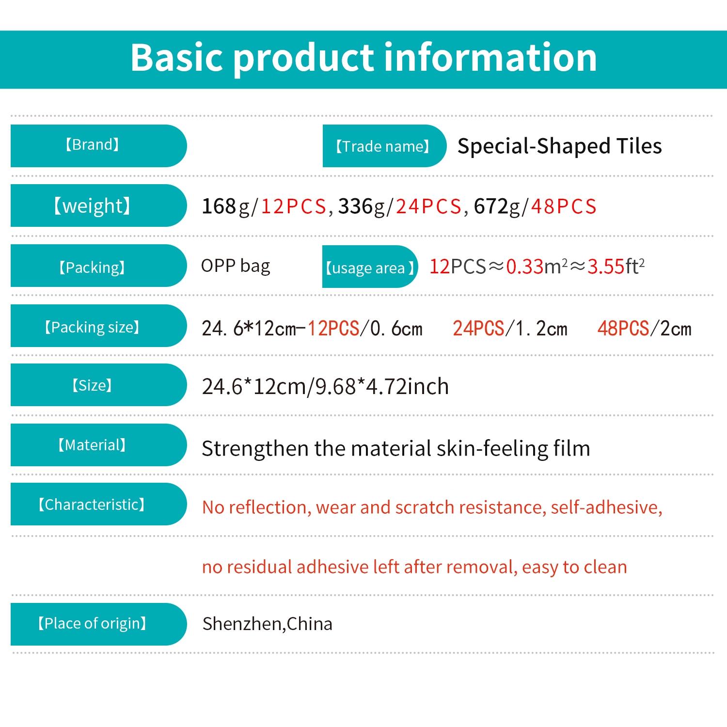 12/24/48PCS Irregular Tile Stickers | PVC Black-Gray Skin-Feel Marble | Waterproof Oil-Proof Kitchen Bathroom Decoration Kitchen Bath Self-Adhesive Decor 2. Black-Gray Marble Tile Stickers 12/24/48PCS | PVC Skin Decorative Wall Sticker