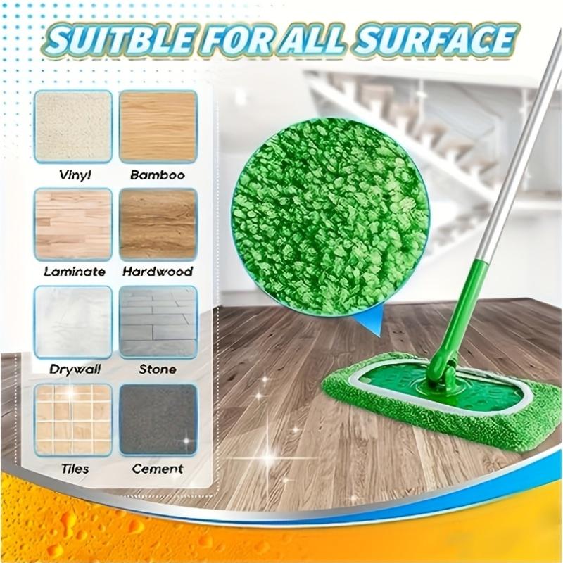 Reusable Floor Mop Pads Set, Washable Durable Polyester Microfiber, Strong Absorbent, Dry Wet Use, Compatible with Standard Mops, Microfiber Mop Heads, Microfiber Mop Refill