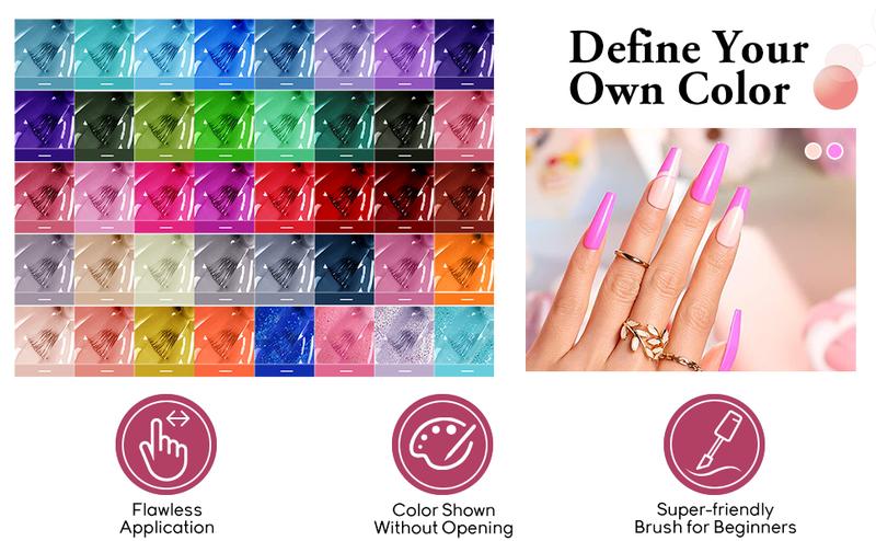 JEWHITENY 43PCS Gel Nail Polish Kit with U V Light 120W LED Nail Lamp 40 Colors Gel Nail Polish Set Manicure Tools All-In-One Nail Gel Kit