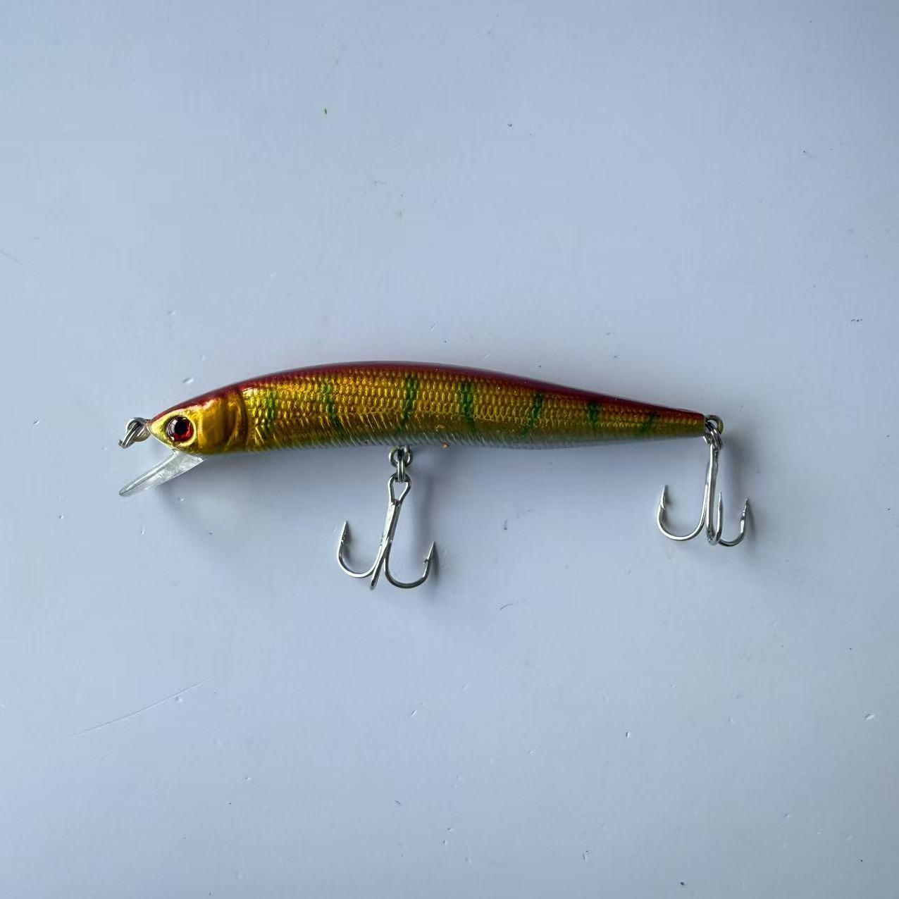 Large brand replica, popular, 1pcs, Luya bait curved belly Mino far throw water surface strap sound bead hot stamping mouth bass bait, suitable for freshwater and seawater fishing accessories fishing gear supplies