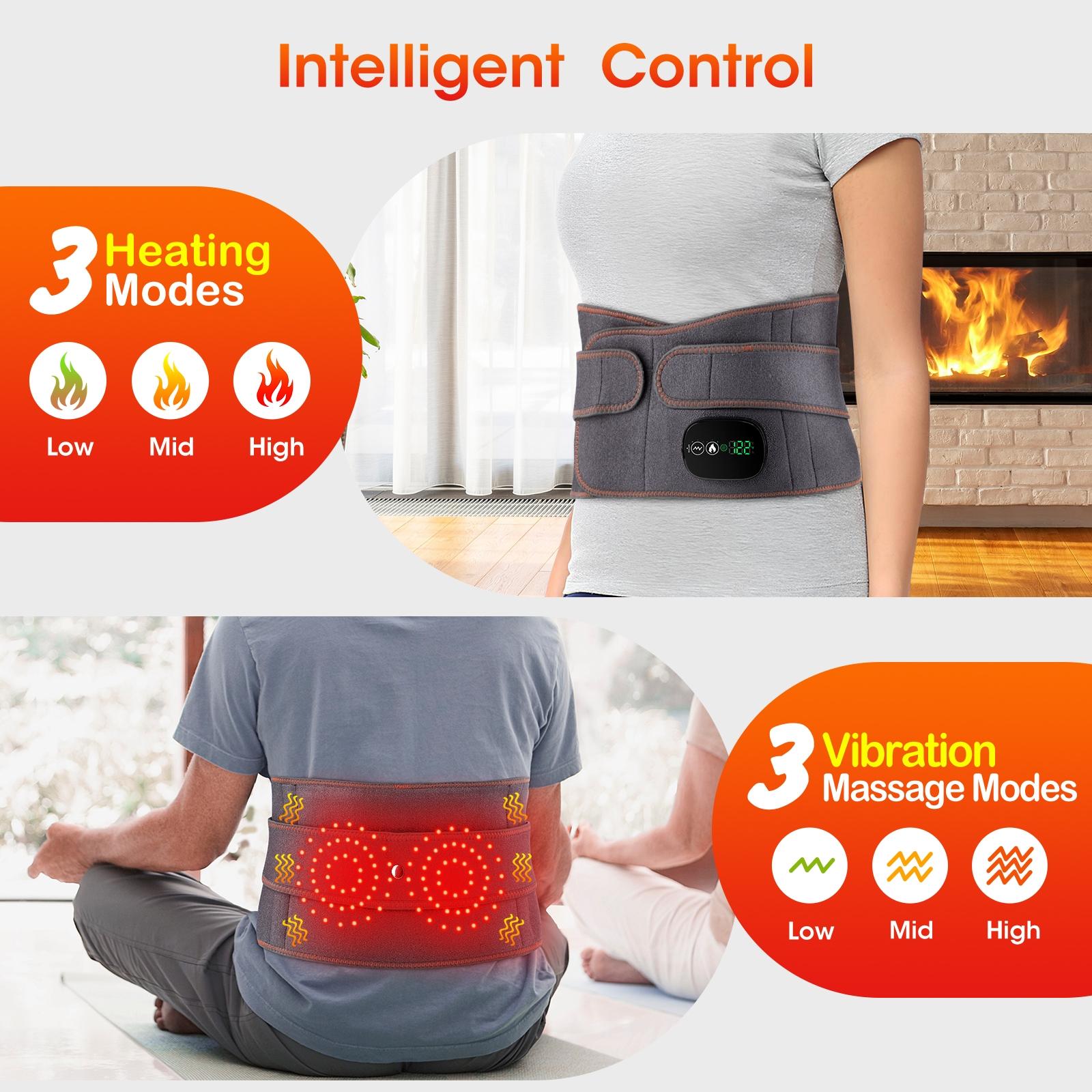 Electric Heating Infrared Heat Waist Massager , 1 Box 3-level Vibration Waist Back Support Belt, Menstural Period Heating Pad Personal Care Appliances for Home & Travel, Chrismas Gifts for Parents