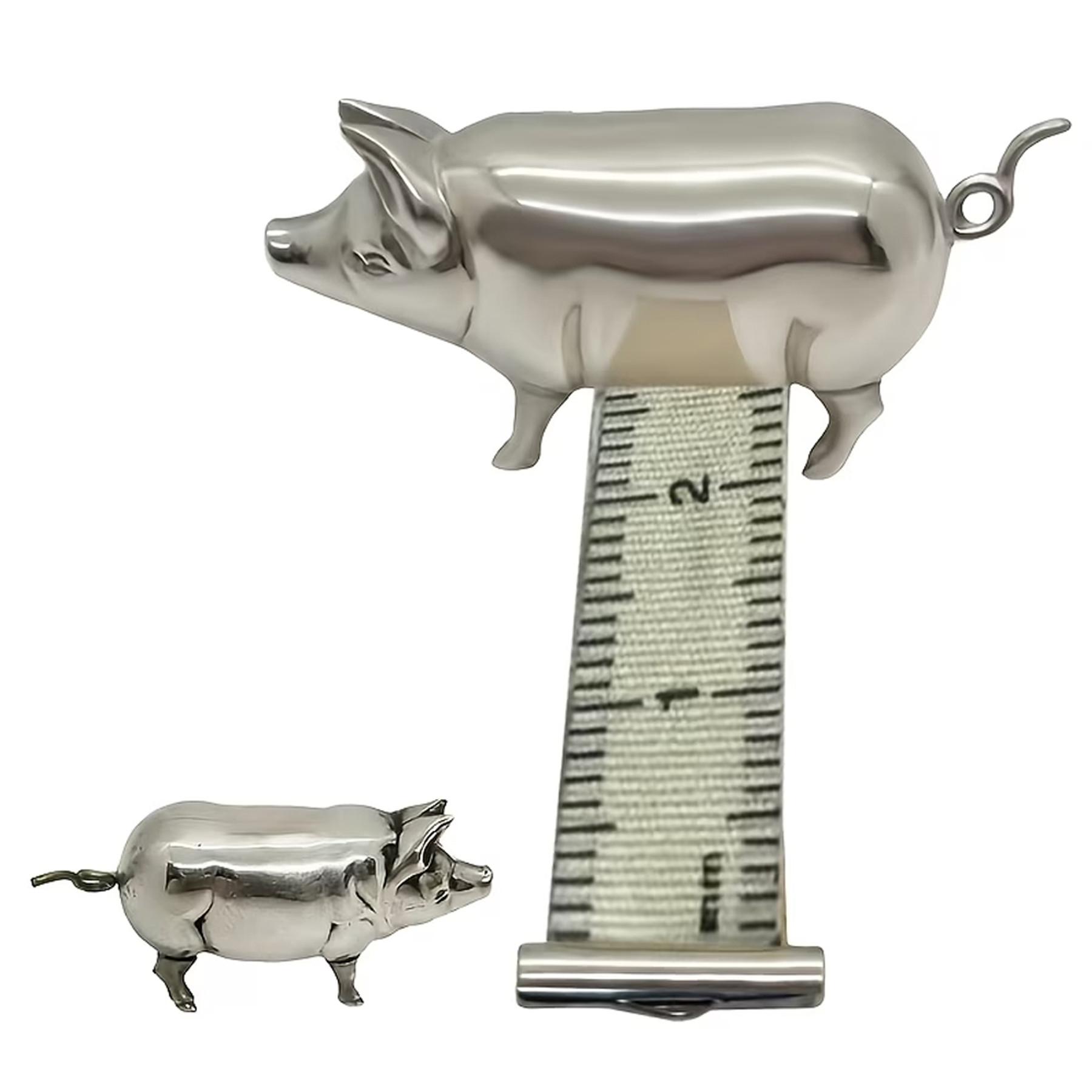 Antique-Style Miniature Pig Measuring Tape, Retro Metal Soft Tape Measure, Cute Sewing Tool for Quilting & Handicrafts, Unique Gift for Quilters