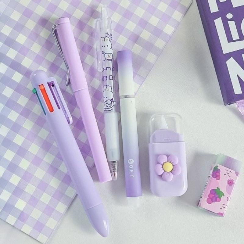 6/12/18 Pcs Stationery Set, Includes Neutral Pens, Erasers, Six-Color Ballpoint Pens, Multifunctional Writing Tools, Ballpen Set, Perfect Office & Study Supplies for Christmas gift