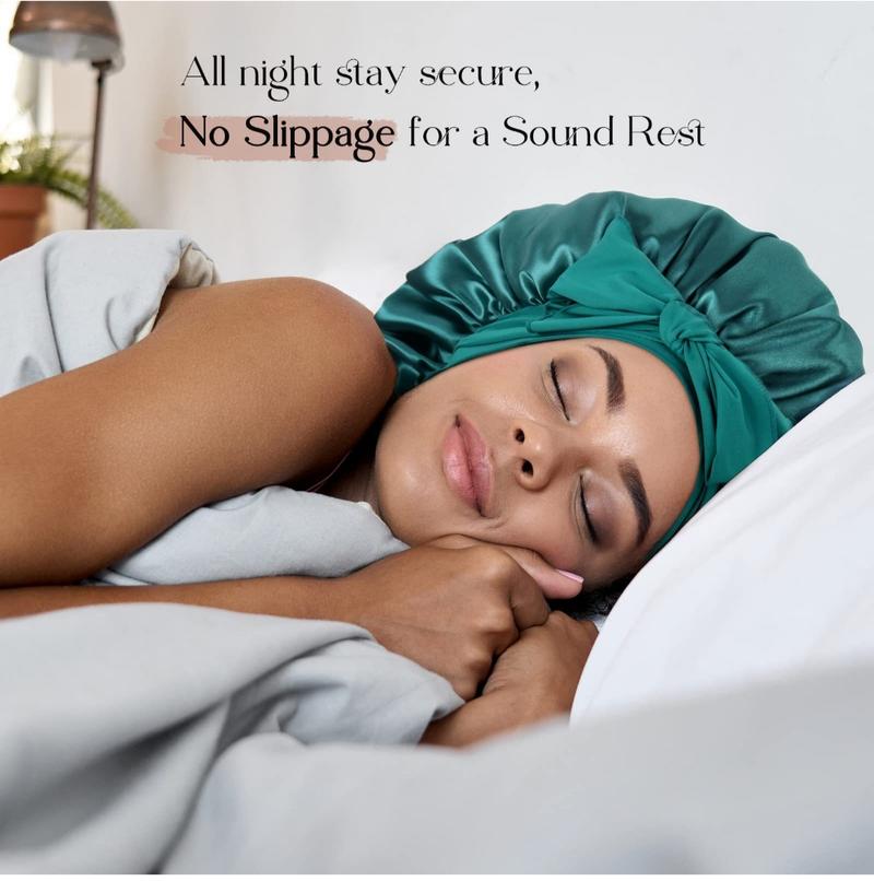 Sunny hair elastic ribbon bowknot imitation silk sleeping cap with wide brim beauty and hair care