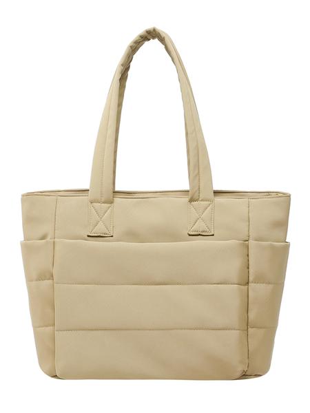 26 Valentine's Day Women's Solid Color Quilted Tote Bag, Lightweight Puffer Design Shoulder Bag for Travel & Work & Beach, Casual Trendy Versatile High-quality Daily Commuting Bag