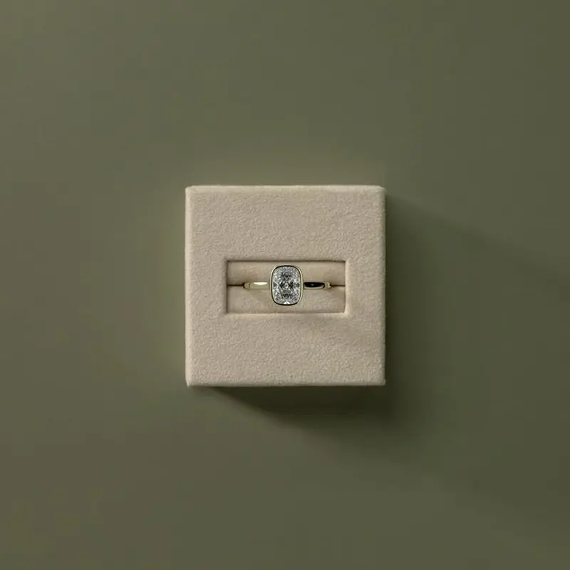 Loveden Ice Cut Cushion Cut Ring for Women, Gold Plated Copper Band ...