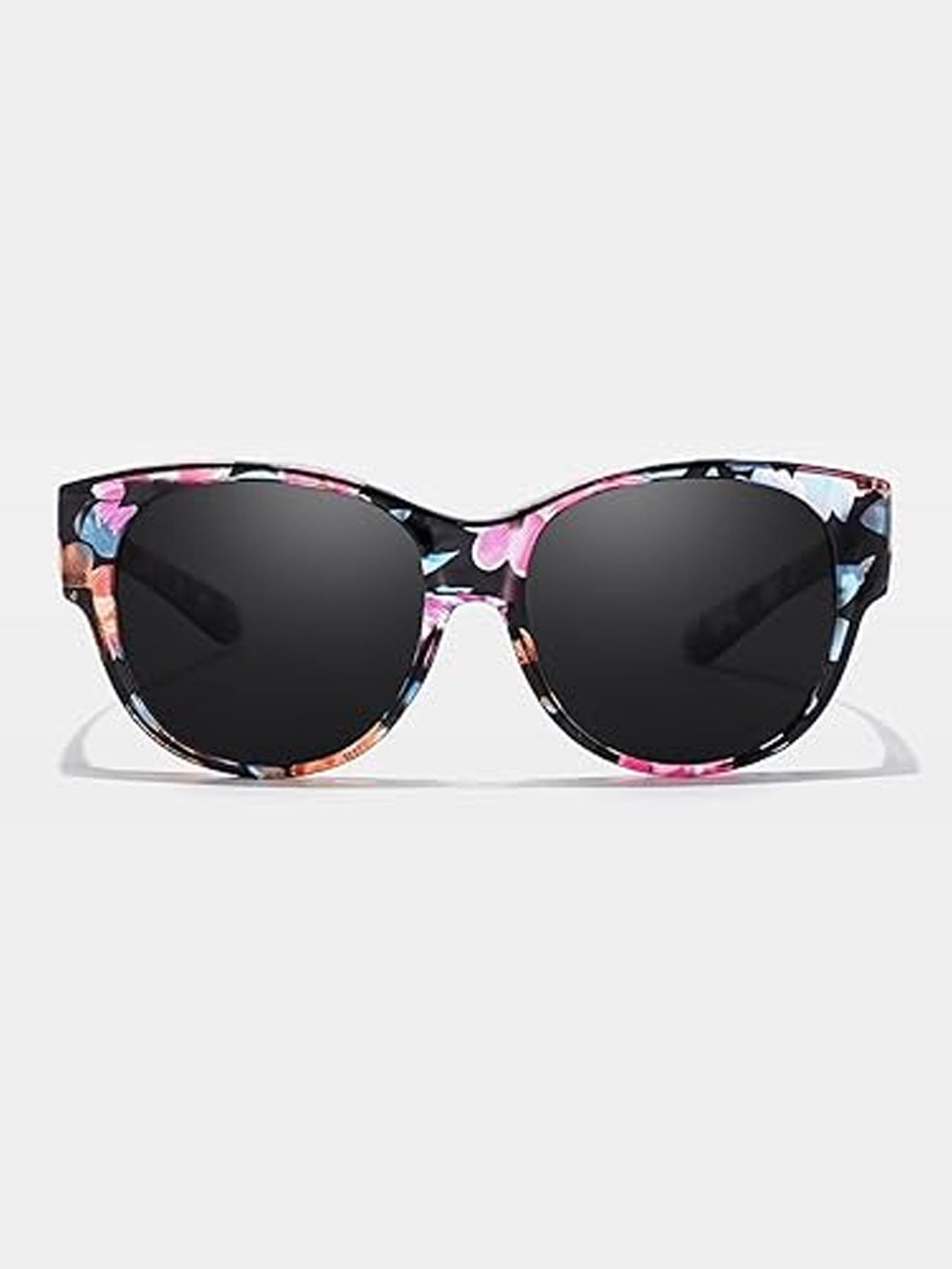 Vintage Fashion Floral Pattern Modern Trendy Styling Sunglasses, Trendy Casual Sun Protection Glasses for Everyday Use, Fashion Accessories for Outdoor Activities, Trendy Beach Eyewear, Lightweight Durable Sunglasses