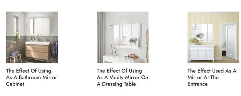 Sikaic Medicine Cabinet with 3 Doors Mirror 3-Adjustable Shelves Storage Organizer White Cupboard Organization Organizing Wood