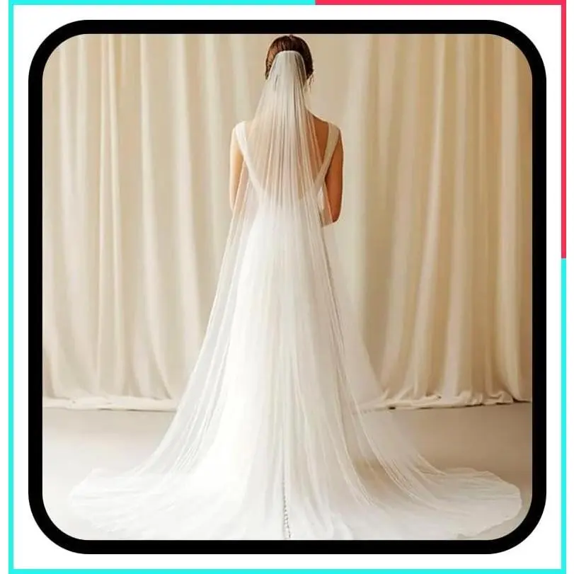 118 Inch Cathedral Length Wedding Veil - Long Drop Bridal Veil, Simple Soft Tulle for Bride