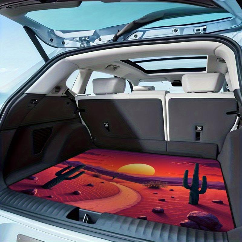 1 Desert Sunset Cactus Car Trunk Liner | Suitable for SUVs, this easy-to-clean polyester lining is practical and suitable for storing food and groceries or for camping. It enhances the interior decoration and is universal.