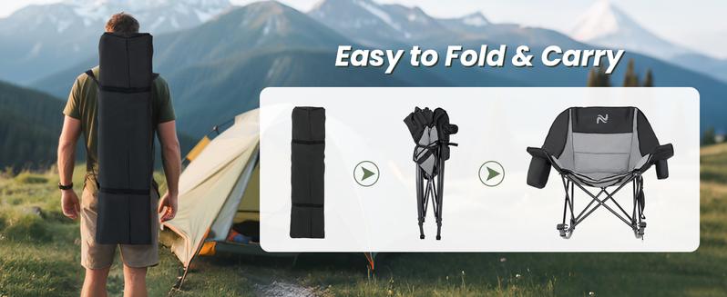 SLSY XXL Oversized Rocking Camping Chair for Adults, Fully Padded Folding Outdoor Lawn Chair with Cooler Bag & Side Pocket, Supports 400 lbs Portable Recliner SLSY XXL Oversized Rocking Camping Chair for Adults, Fully Padded Folding Outdoor Lawn Chair with Cooler Bag & Side Pocket, Supports 400 lbs Portable Recliner