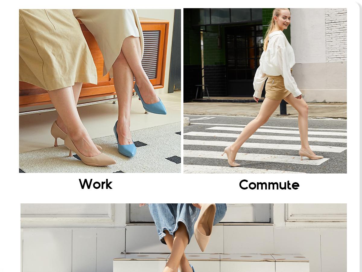 Women Comfortable Pumps Dress Shoes Pointed Running Heel Work Sneaker Heels Elegant Footwear