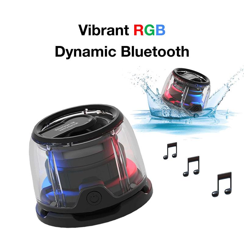 Magnetic Mini Bluetooth Speaker, 5W mini Speakers Wireless with Bluetooth 5.3, RGB Light, Game Mode, 7H Playtime, Portable Phone Stand for iPhone, Travel, Golf Cart - Black