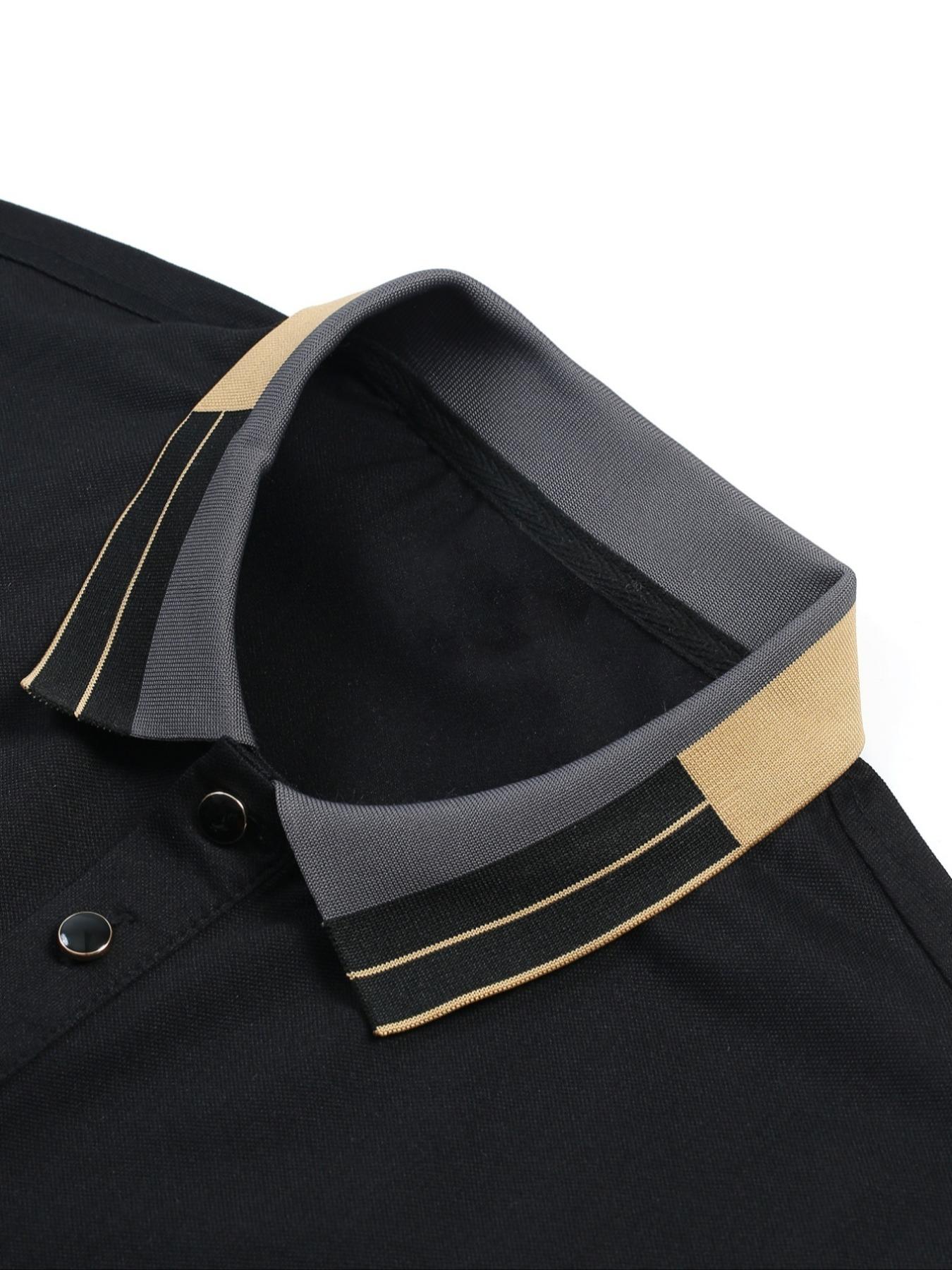 Men's Skull Rabbit Print Collared Polo Shirt, Elastic Casual Breathable Summer Polos Four Seasons Wear, Comfortable Durable High-End Polo Top, Casual Polo Shirts