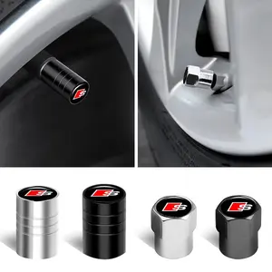 4pcs Audi S Car Tire Valve Stem Caps, Dustproof Corrosion Resistant, Pressure Stability Protection, Upgrade Accessories for S3/s4/s5/s6/s7/s8