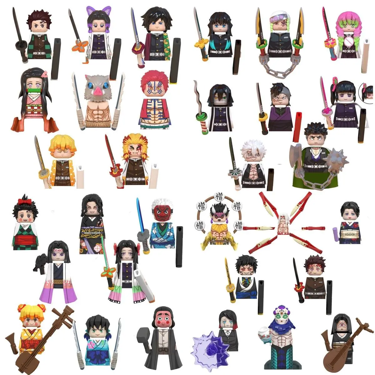 2026 Hot selling toys WM6116 WM6137 WM6162 Japanese Anime Samurai Tanjirou Nezuko Kyoujurou Giyuu Mini Building Blocks Bricks Dolls Action Figures Toy Internet-famous toy