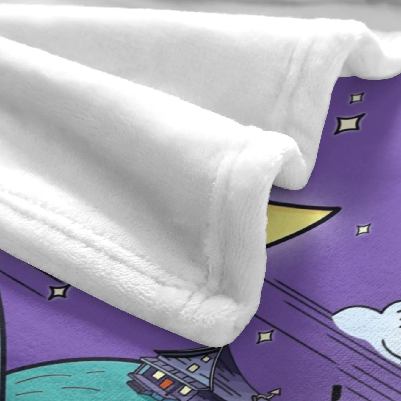 Courage Cowardly Dog Moon Tarot Card Flannel Fleece Blanket Soft Cozy Throw Blanket Retro Cartoon Mystical Gothic Plush Bed Sofa Couch Blanket Halloween Gift Fall Decor for Fans