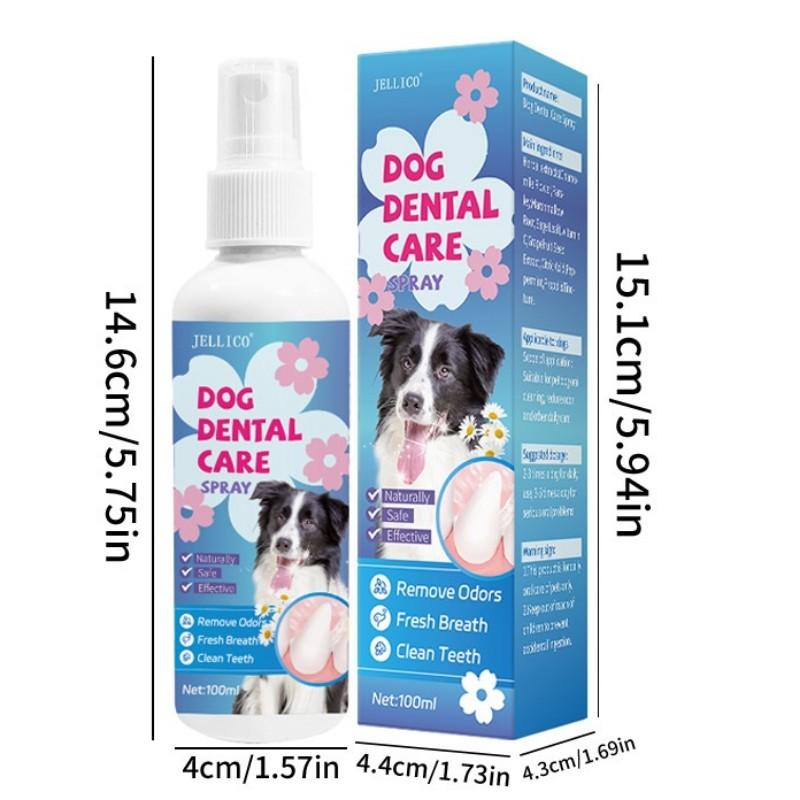 Pet Mint Oral Spray Mouthwash for Cats and Dogs, Fresh Breath Oral Care Solution, 100ML, Effective Odor Eliminator, Gentle Formula