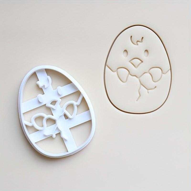 3 Piece Set Easter Cookie Cutters Set Chicken Bunny Egg Shapes Non Toxic Baking Molds Bakeware Perfect for Holiday Dessert Making Easy to Clean Plastic Kitchen Tools Essential for Bakers and Easter Celebrations Baking Supplies Kit