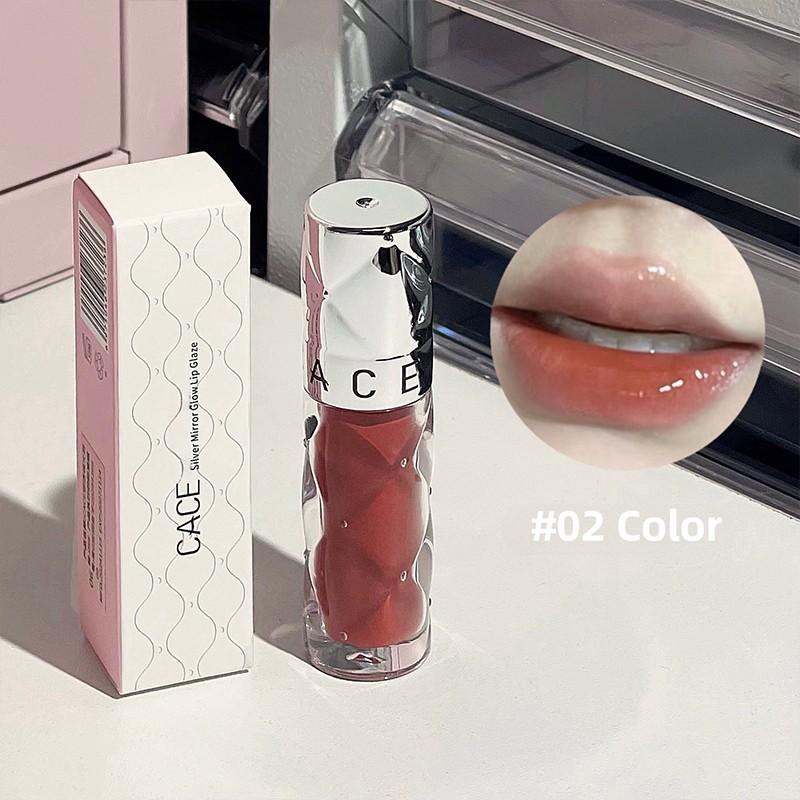 Silver Tube Mirror Finish Lip Gloss, Long-Lasting Hydrating Lips, 6 Colors Available, Suitable for Various Makeup Looks and Skin Types