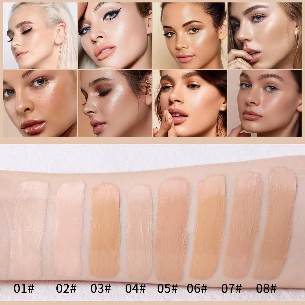 High Coverage Matte Foundation, Oil Control, Waterproof, Long-Lasting, Non-Shedding, Lightweight, 30ML X 3, Multi-Pack Cosmetics