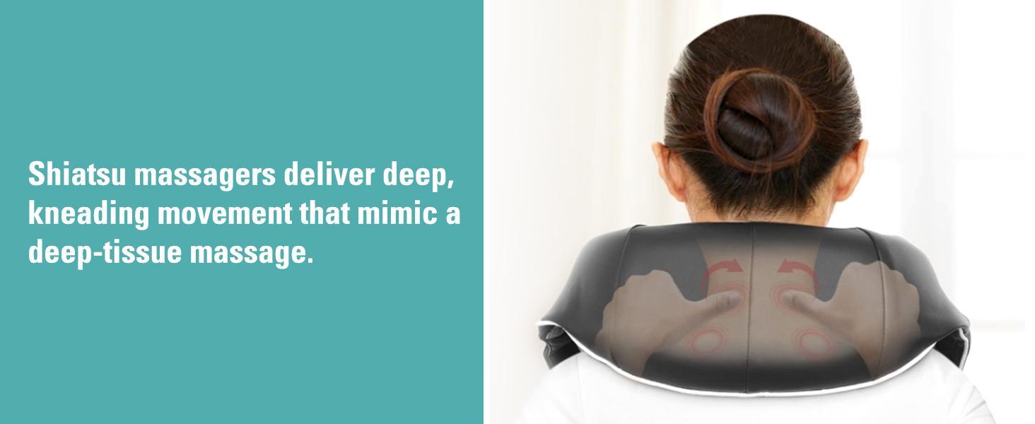 DAILYLIFE Shiatsu Neck and Back Massager, Electric Shoulder Massager, Car Neck Massage Pillow for Neck, Back, Shoulder, Foot, Leg Massage, Relieve Muscle Pain, Perfect Present for Man/Woman/Family