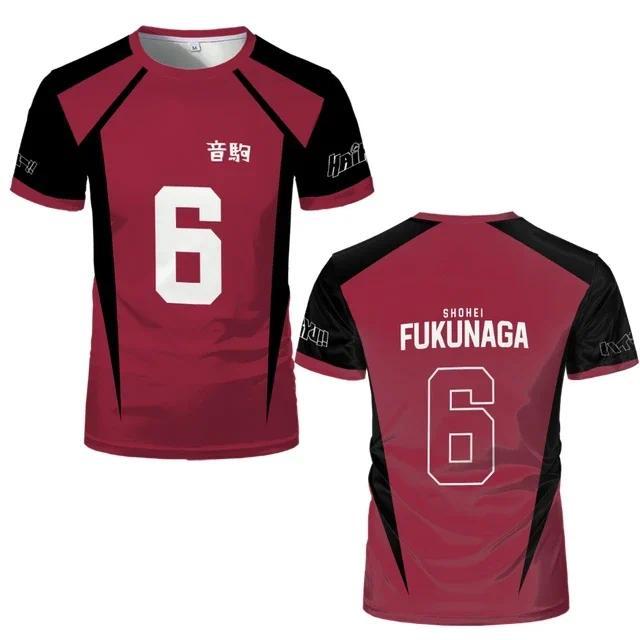 Anime Haikyuu Nekoma Jersey Uniform T-shirt Costume High School Volleyball Club Men Sportswear Tee