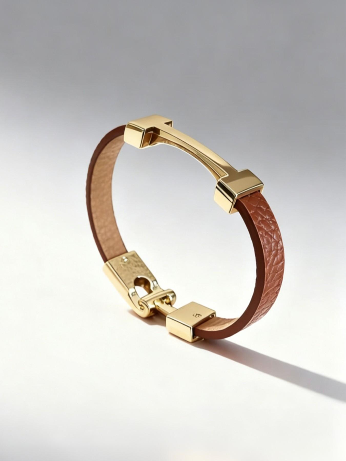 1pc Simple PU Leather Wristband, Industrial Style Decorative Bracelet, Versatile Commuter Accessory, Perfect Gift for Girlfriend