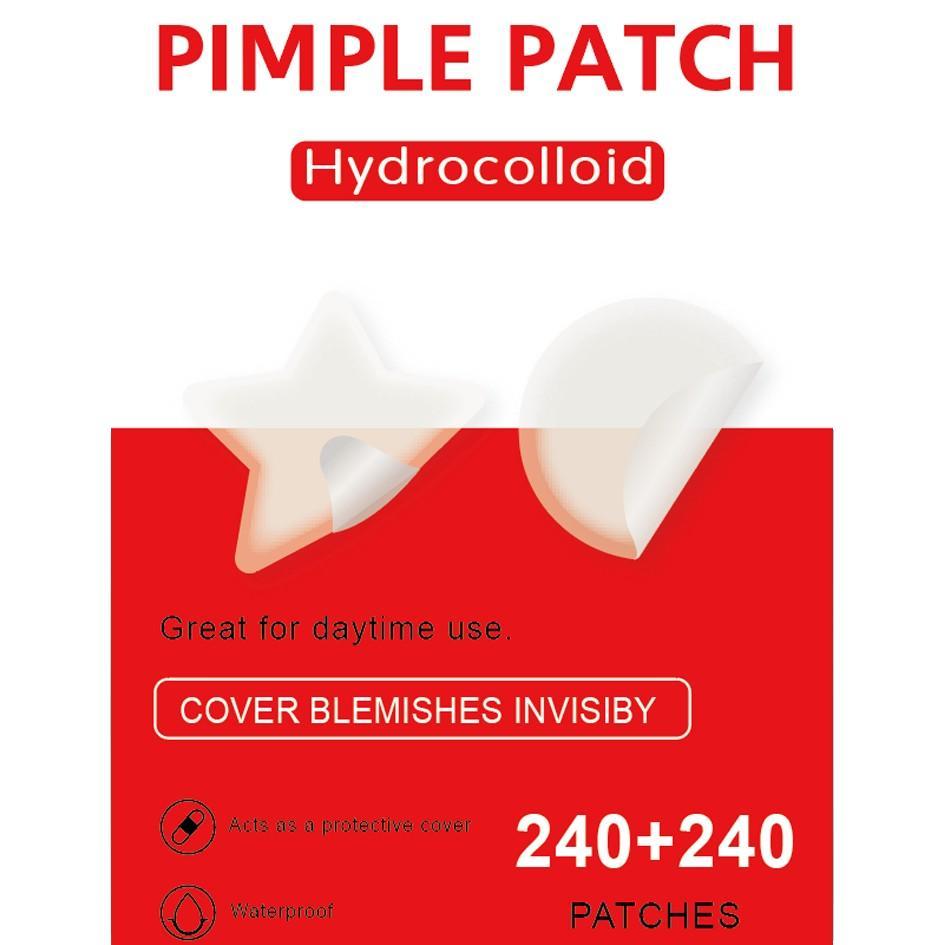 KHAZIX 240+240 Gentle Care Concealer Star & Round Patch Set, Acne Patches, Single Item, No Alcohol or Aerosol, Made in China