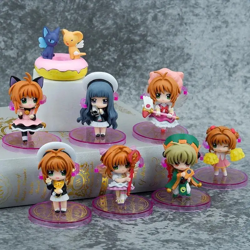 2026 hot item 8 Pieces / Set Card Captor Sakura Cute Doll Vinyl Action Figure Collection Animation Model Toy Popular toys