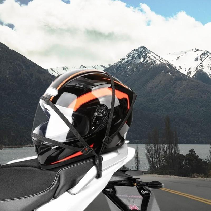 5pcs Universal Motorcycle Helmet Lanyard, Adjustable Elastic Rope with Dual Hooks, Four-Strand Split Binding Strap