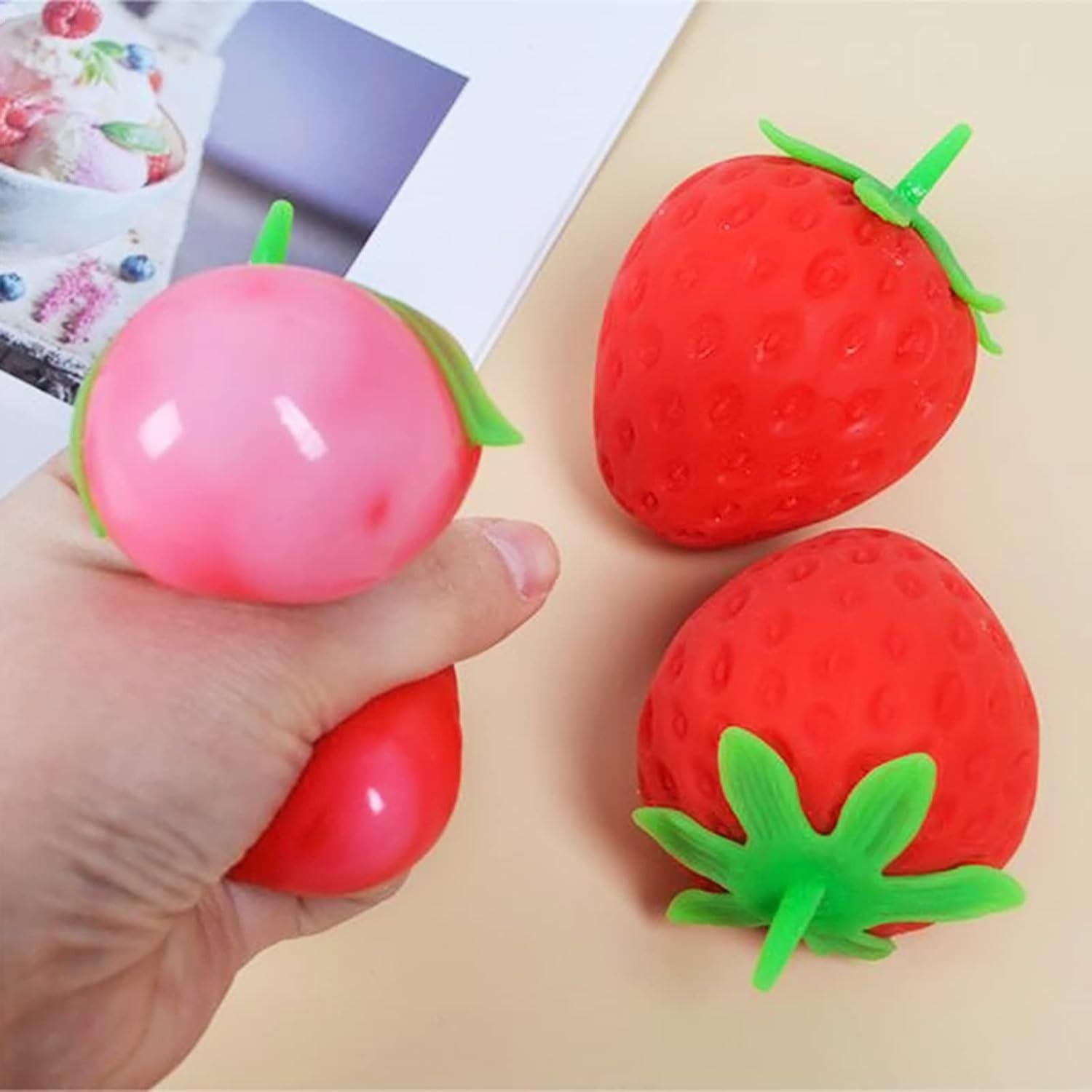 1/2 PCS Anxiety Squishies, Fidget Cube Stress Relief, Squeezable Toy Fruit Ball Realistic Strawberry Model, Party Favor Favor Gifts, Slow Rise Pressure Release Toy Adults And Kids