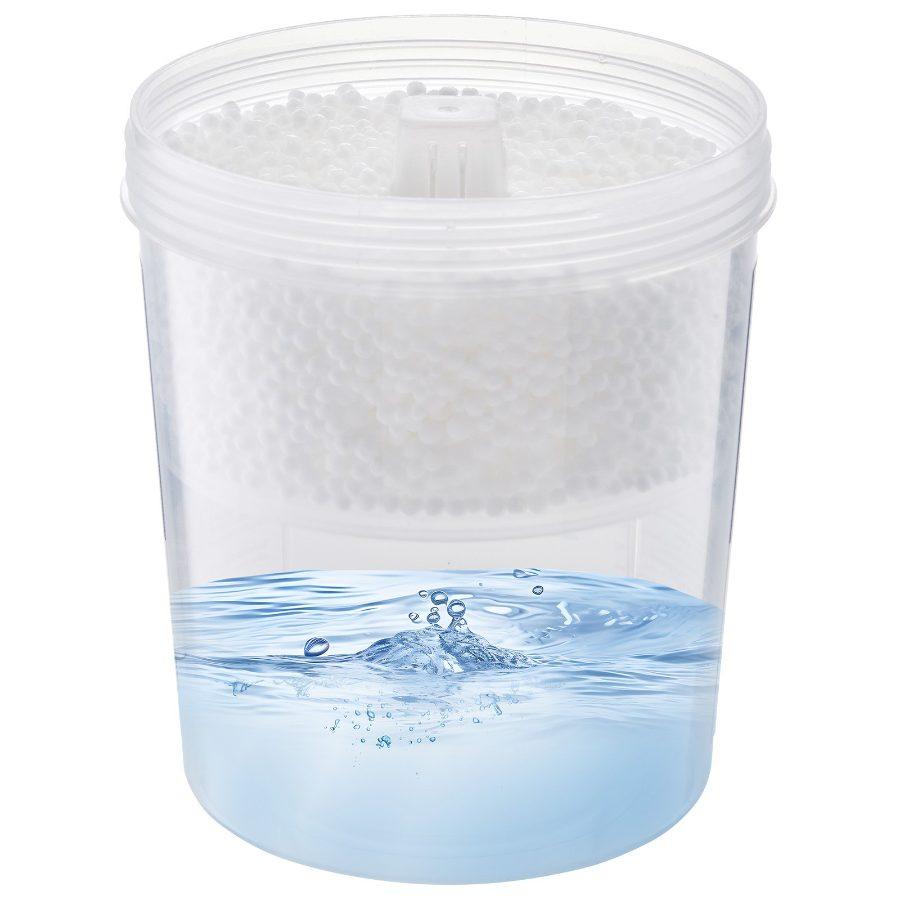 VEVOR Moisture Absorber Bucket, 2 Packs 16.2 oz Hi-Capacity Moisture Absorber Bucket with 800ml Storage Area Reusable Outer Bucket for Long-Term Use, Fragrance Free Moisture Absorber for Fresher Air