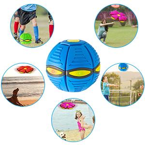 4PCS (Random colors) Magic Ball Toy with Lights, UFO Portable Flying Saucer Toys Stomp Magic Ball Childrens Toy, Magic UFO Ball, Creative Decompression Ball Toy for Kids Boys and Girls Outdoor Gift