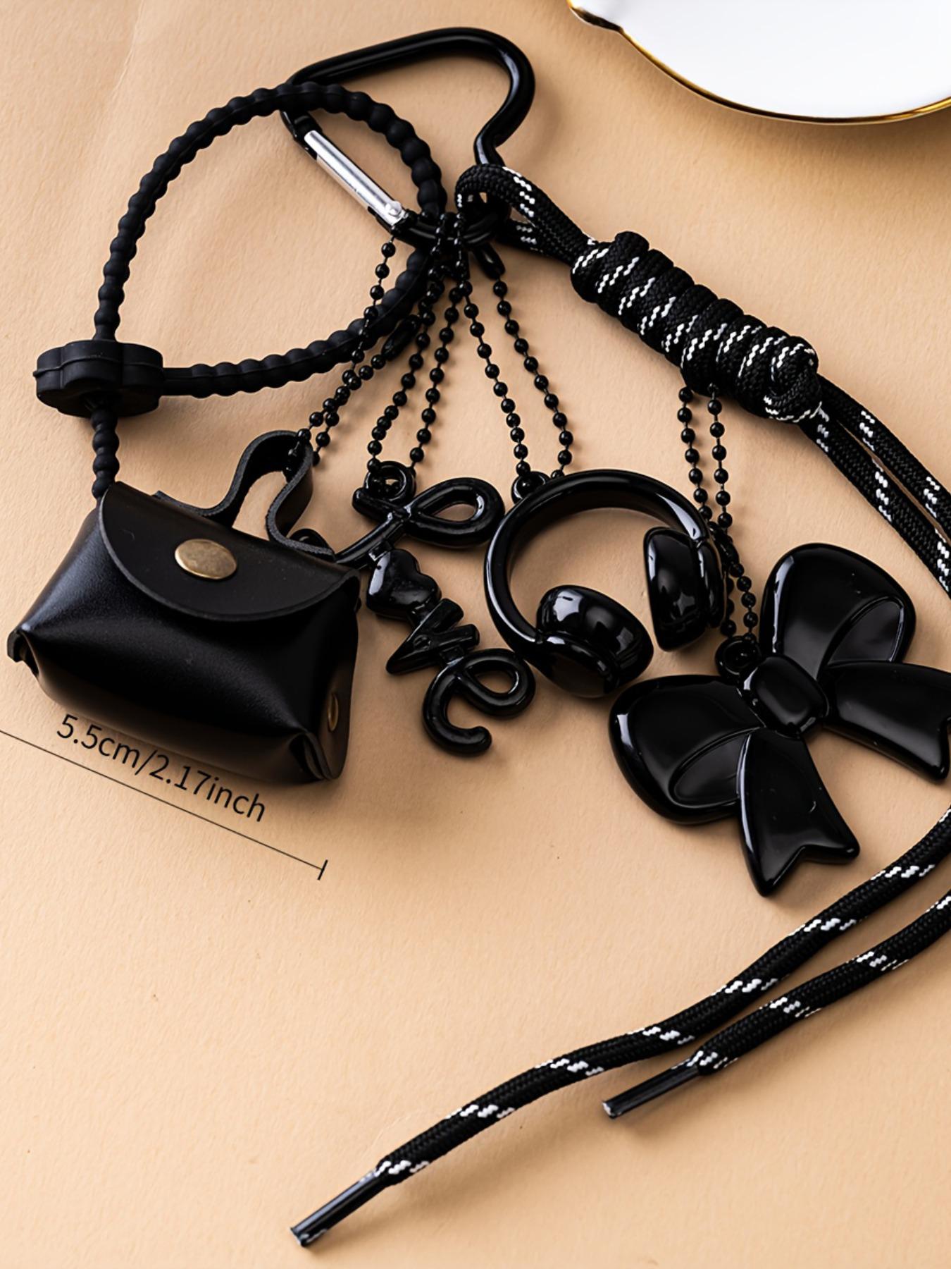 Women's Cartoon-Themed 3D Headphone & Leopard Purse Charm Keychain, Gift, Headphone Pendant Accessory for Keys, Bags & Backpacks, Charm for Purse, Bag Decoration, Decorative Keychain Lanyard