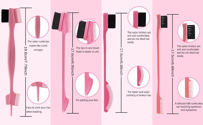 8 Counts Hair Styling Comb Set Teasing Rat Tail Brush for Edge&Back Brushing, Combing, Slicking Hair for Women Haircare Daily Smooth Durable 8 Counts Hair Styling Comb Set Teasing Rat Tail Brush for Edge&Back Brushing, Combing, Slicking Hair for Women Haircare Daily Smooth Durable