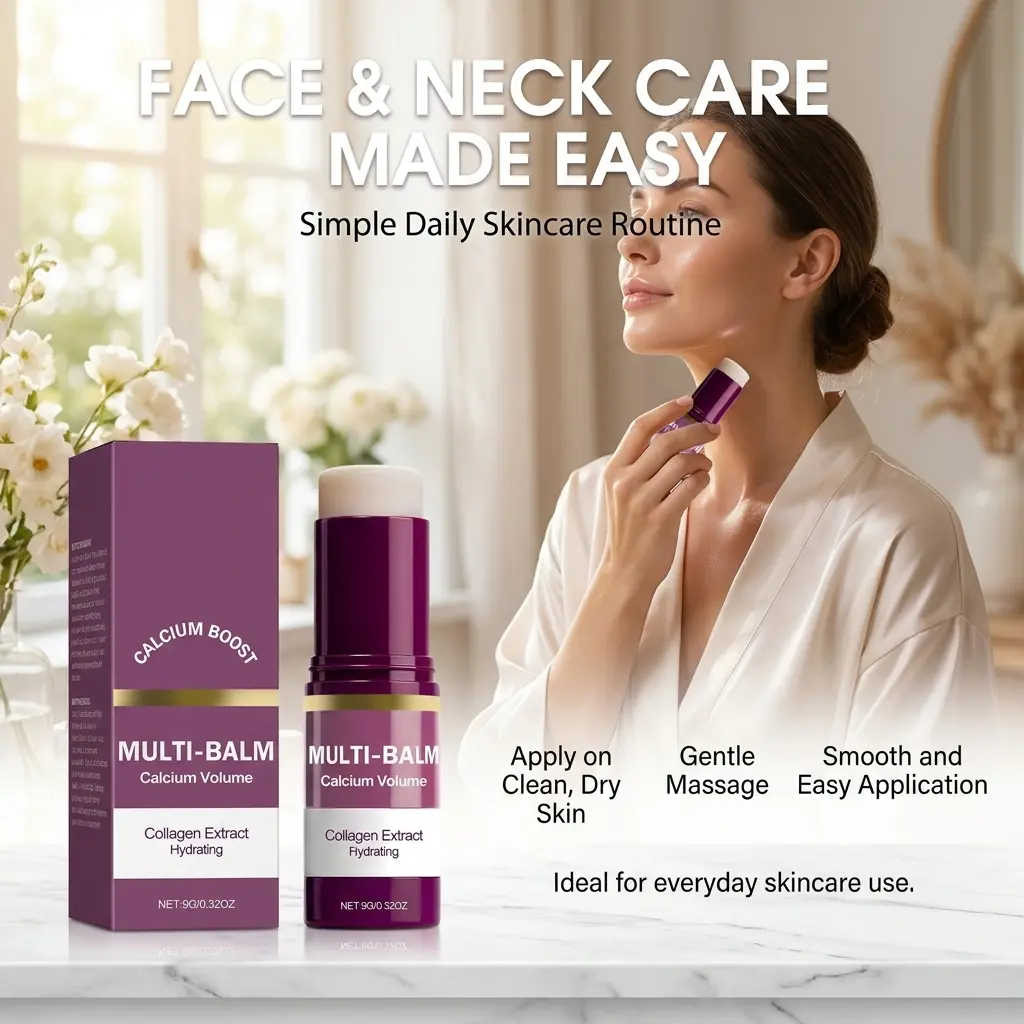 Moisturizing Balm Stick for Dry Skin, Gentle Hydrating Skin Care Stick for Day and Night Use, Nourishing Daily Moisturizer for Soft, Smooth and Comfortable-Looking Skin, Easy Glide-On Formula