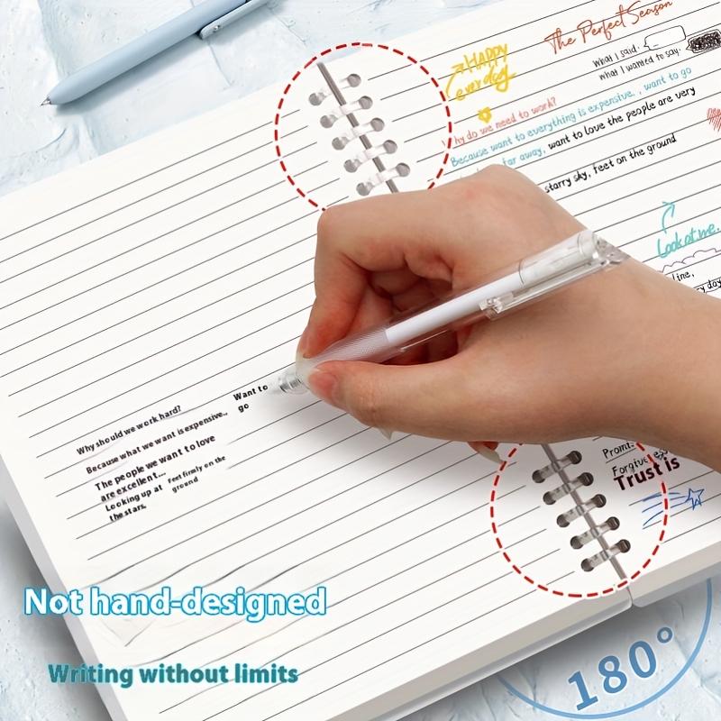 5-Piece Set Includes Spiral Notebook + 4 Pens A5 Ring-Bound Notebook 60 Sheets/120 Pages Thick Color-Coded Pages Ideal for College Diary Notes Travel Diary Notebook Spiral Notebook Journal