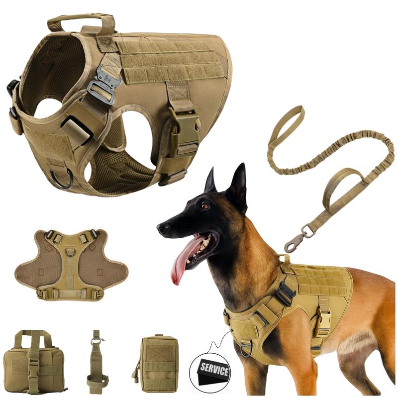 Tactical Dog Harness, Adjustable No-Pull Handle Service Vest Heavy Duty Pet Large Breed,  Dog Vest for Training Hunting Walking, Adjustable Safety Harness