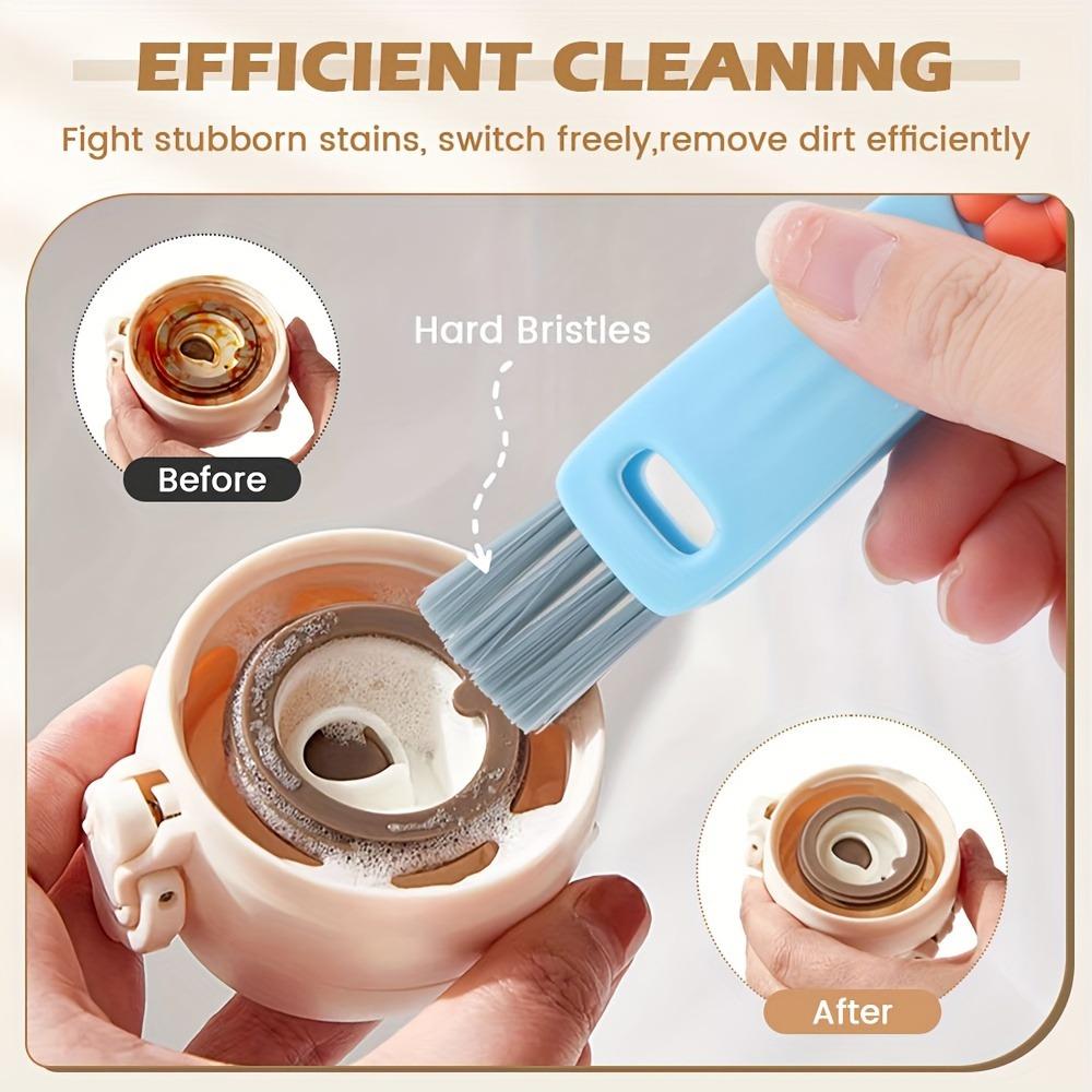 3-Piece Cleaning Brushes, New Bottle Gap Cleaning Brushes, Suitable for Bottle Gaps and Cups, Portable Cup Lid Cleaning Brushes with Brushes for Cleaning, Easy to Use, Great as Small Car Gifts